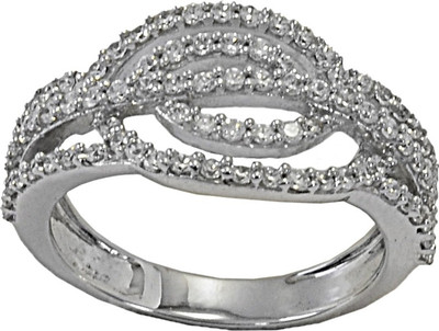 10% OFF on Missori Modern Indian R1 Sterling Silver Cubic Zirconia Rhodium Plated Ring