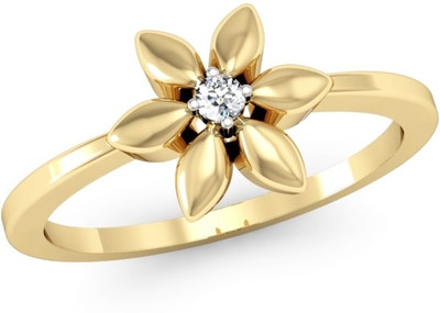 

Kataria Jewellers The Fanetta American Diamond 92.5 BIS Hallmarked Silver Ring, Yellow