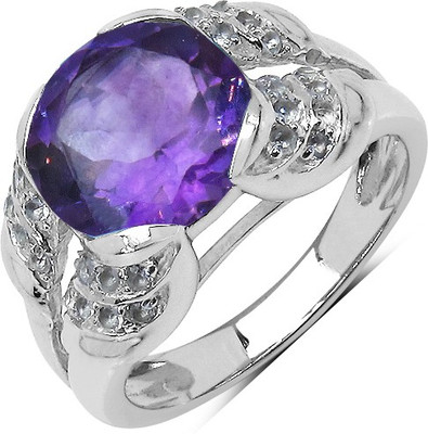 

Johareez Sterling Silver Amethyst Sterling Silver Plated Ring, Purple
