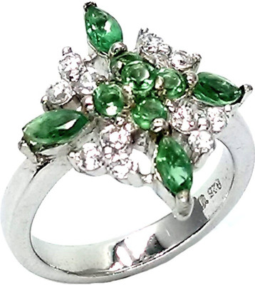 35% OFF on Jewel Craft Metal Emerald Rhodium Plated Ring