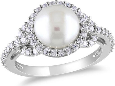 

Kiara Jewellery Pratiksha Sterling Silver Swarovski Zirconia Gold-plated Plated Ring