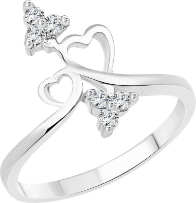 VIGHNAHARTA Alloy Cubic Zirconia 18K White Gold Plated Ring