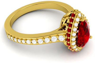 

Parshva Diam Silver Sapphire Gold-plated Plated Ring, Yellow