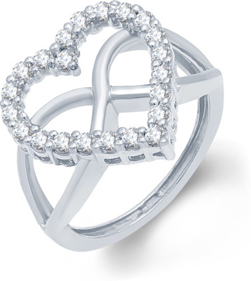 

Tarama Sterling Silver Swarovski Zirconia Silver Plated Ring, White
