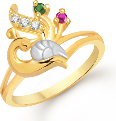 

VK Jewels Beautiful Mayur Alloy Cubic Zirconia Gold-plated Plated Ring