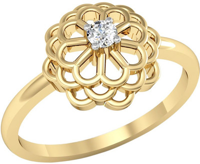 

Kataria Jewellers The Elaina American Diamond 92.5 BIS Hallmarked Silver Ring, Yellow