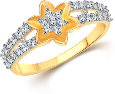 

Vighnaharta Glowing Sun Flower Alloy Cubic Zirconia 18K Yellow Gold Plated Ring