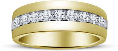 

Anopchand Tilokchand Jewellers Silver Cubic Zirconia Gold-plated Plated Ring, Yellow