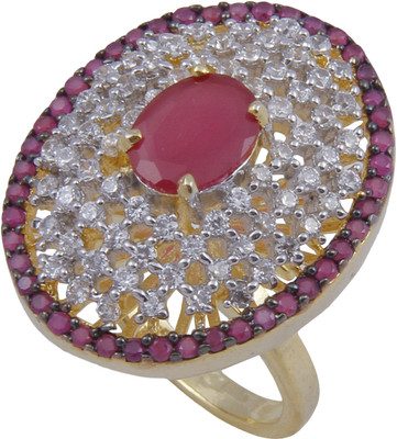 

Pink Rose Princess Charm Alloy Ring, Maroon;white