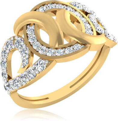 44% OFF on IskiUski Illuminating Sterling Silver Diamond Gold Plated Ring