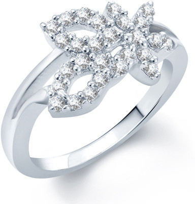 Sukkhi Exquitely Alloy Cubic Zirconia Rhodium Plated Ring, White
