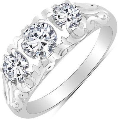 Johareez Sterling Silver Cubic Zirconia Sterling Silver Plated Ring