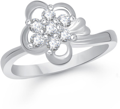 

Meenaz Royal Flower Shape Gold & Rhodium Alloy Cubic Zirconia Ring, White