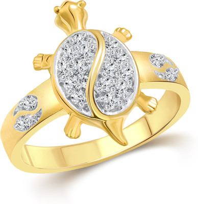 

Vighnaharta Tortoise Alloy Cubic Zirconia Gold-plated Plated Ring, Gold;silver