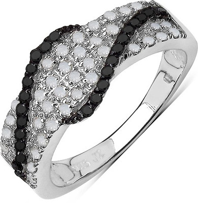 

Johareez Sterling Silver Diamond Sterling Silver Plated Ring, White
