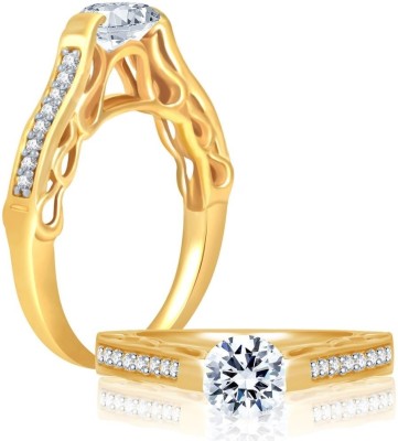 Sukkhi Cubic Zirconia Stone Studded Solitaire Alloy Cubic Zirconia Rhodium, Gold Plated Ring