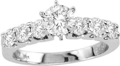 

Kiara Jewellery Sterling Silver Swarovski Zirconia Rhodium Plated Ring, White