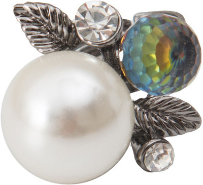 

Taj Pearl Designer Alloy Ring, Silver