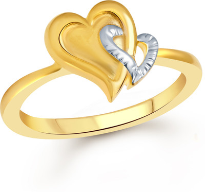 

Vighnaharta Modish Twin Heart Alloy Gold-plated Plated Ring