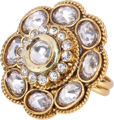 

Pink Rose Princess Charm Copper Ring, White
