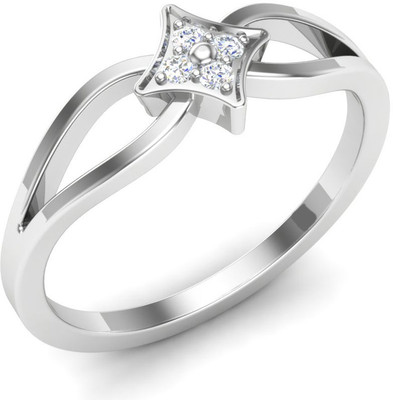 

Kataria Jewellers The Cadencia American Diamond 92.5 BIS Hallmarked Silver Ring, White
