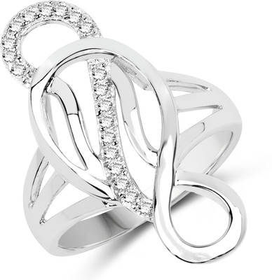 

Johareez Beautiful Sterling Silver Cubic Zirconia Rhodium Plated Ring, White