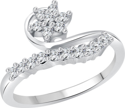 

Vighnaharta Alloy Cubic Zirconia Gold-plated Plated Ring, Silver