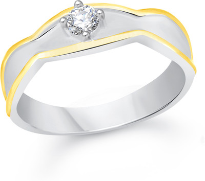 

VK Jewels Single Stone Alloy Cubic Zirconia Gold-plated Plated Ring