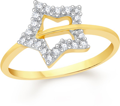 VK Jewels Shinning Star Alloy Cubic Zirconia Gold-plated Plated Ring