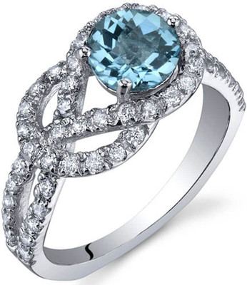 

Peora Gracefully Exquisite Sterling Silver Topaz Rhodium Plated Ring, Blue