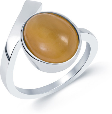 

G-Luck Silver Cat's Eye Ring, Brown;silver