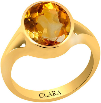 

Clara Citrine Sunehla 3.9 carat or 4.25ratti Panchdhatu Silver Citrine Yellow Gold Plated Ring
