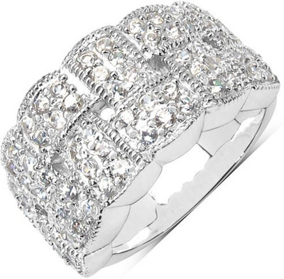 Johareez Sterling Silver Cubic Zirconia Rhodium Plated Ring