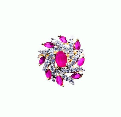 

Asset Jewels Cocktail Alloy Rhodium Plated Ring, Gold;silver