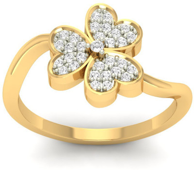 

Jewels5 Karlen 18kt Diamond Yellow Gold ring(Rhodium Plated)