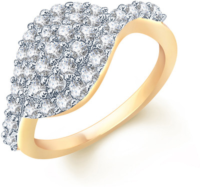 

Sukkhi Artistically Alloy Cubic Zirconia Gold-plated, Rhodium Plated Ring, Gold;white