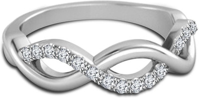 

Anopchand Tilokchand Jewellers Silver Cubic Zirconia Gold-plated Plated Ring, Platinum