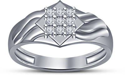 

Vorra Fashion Kite Shape Nine Stone Sterling Silver Cubic Zirconia Platinum Plated Ring