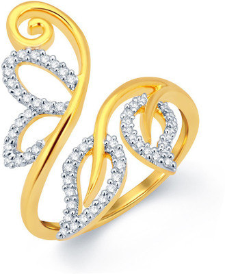 

Sukkhi Gorgeous Leafy Alloy Rhodium, Gold-plated Plated Ring, White;gold