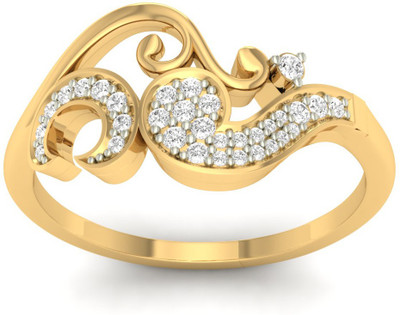 

Jewels5 Myrica 14kt Diamond Yellow Gold ring(Rhodium Plated)