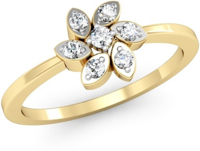 

Kataria Jewellers The Aretha American Diamond 92.5 BIS Hallmarked Silver Ring, Yellow