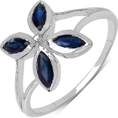 Johareez Sterling Silver Sapphire Sterling Silver Plated Ring