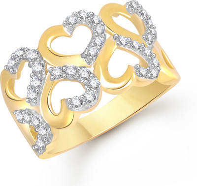 

VK Jewels Dancing Heart Alloy Cubic Zirconia Gold-plated Plated Ring