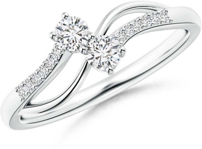 Kiara Jewellery Silver Cubic Zirconia Rhodium Plated Ring