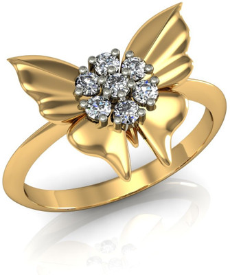 Vachya JLR-26 18kt Diamond Yellow Gold ring(Yellow Gold Plated)