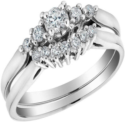 

Kiara Jewellery Sterling Silver Swarovski Crystal Ring, White