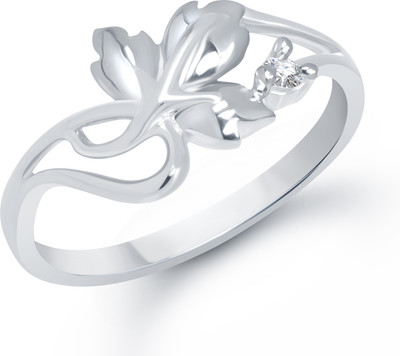 VK Jewels Floral Shaped for Women and Girls Alloy Cubic Zirconia Rhodium Plated Ring