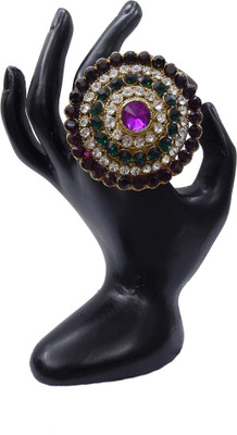 

Shree Bhawani Art Jewellery Zinc Ring, Purple;green