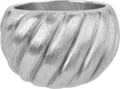 

Inox Jewelry Grooved Line Cocktail Stainless Steel Ring, Silver