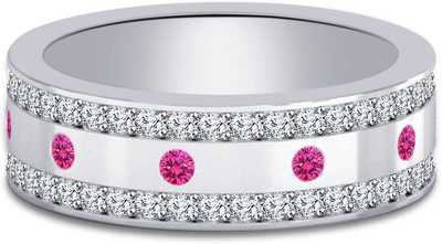 

Anopchand Tilokchand Jewellers Silver Cubic Zirconia Gold-plated Plated Ring, Platinum